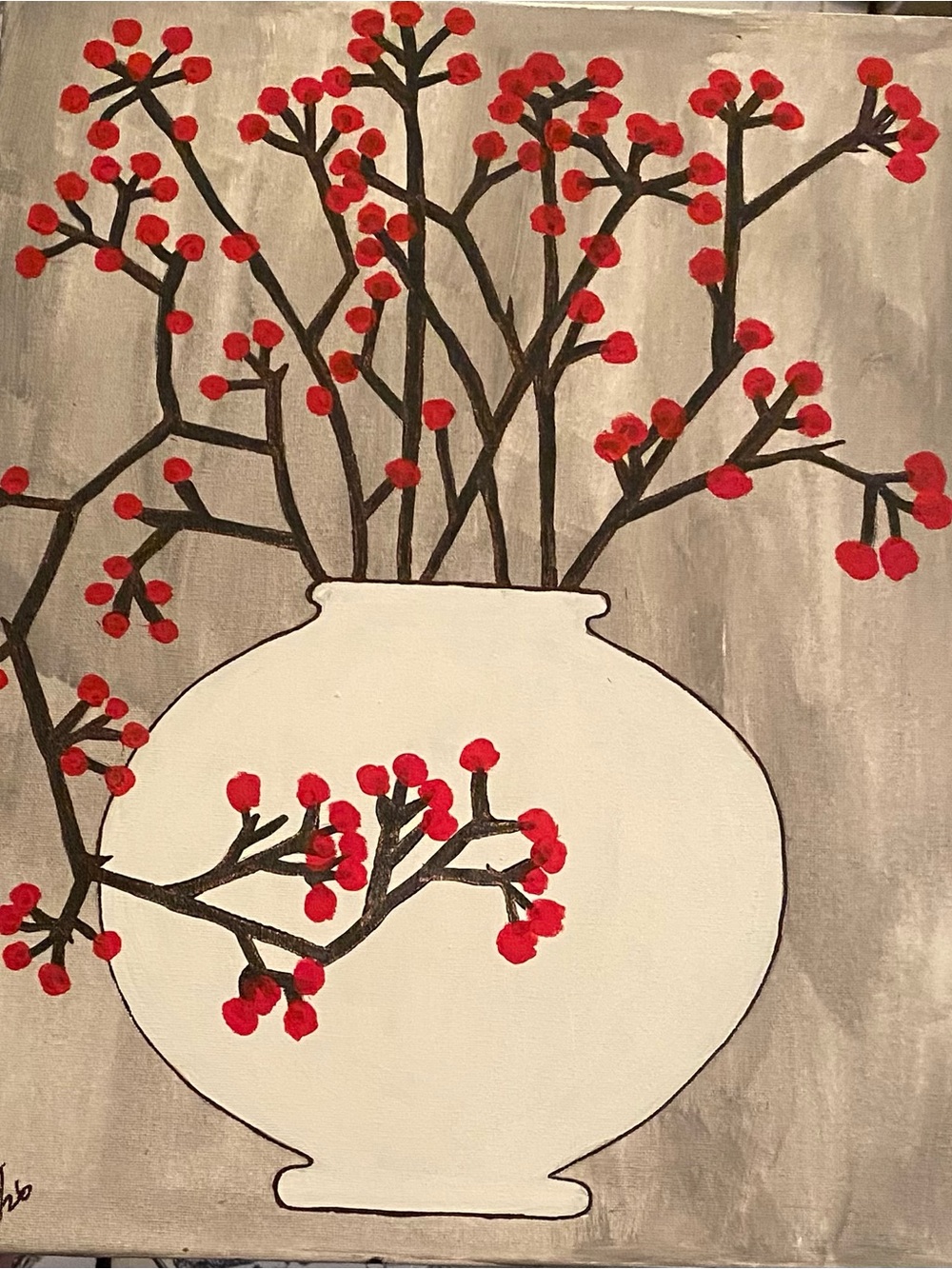 Hand Painted Acrylic & Ink Contemporary Art